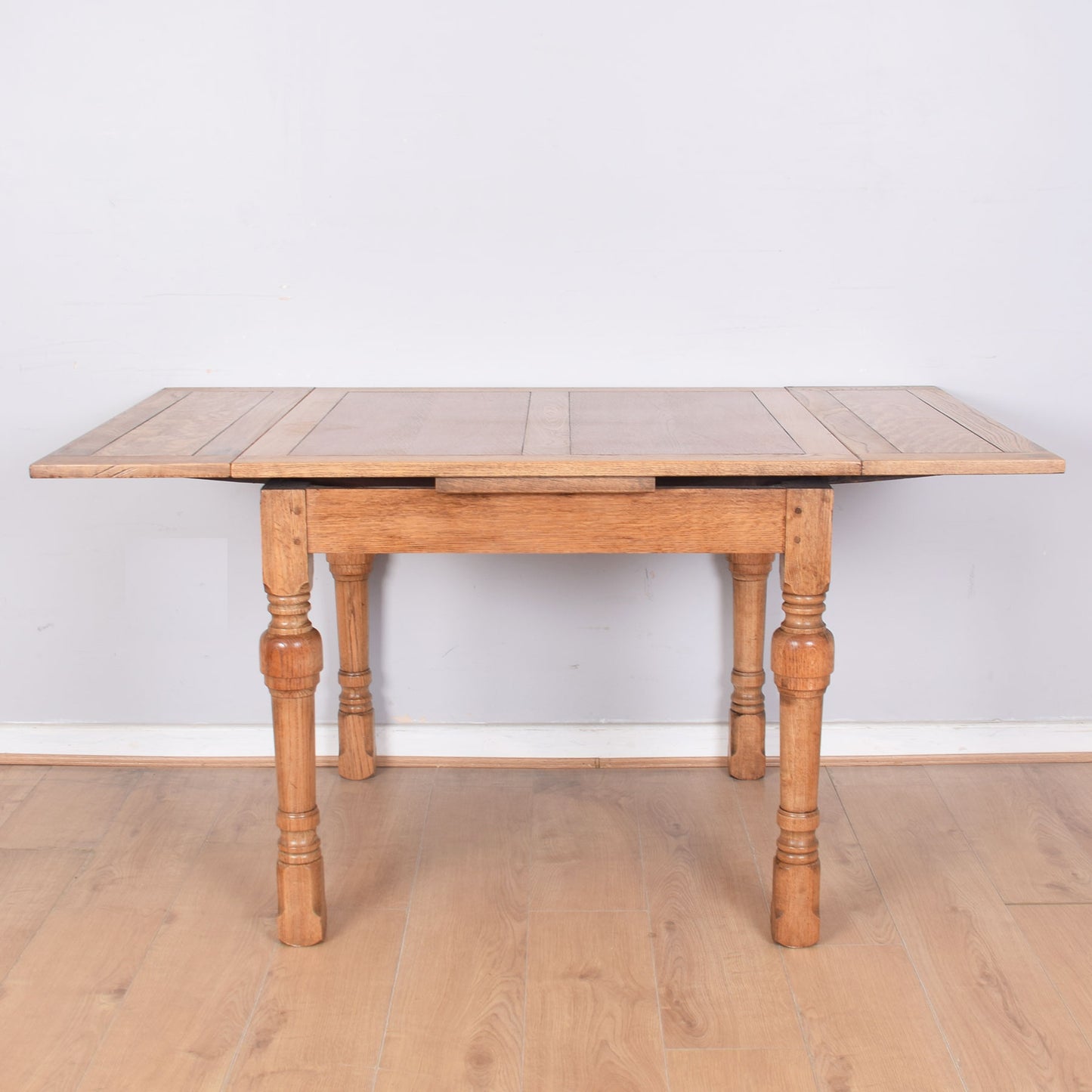 Oak Draw-Leaf Table with Four Chairs