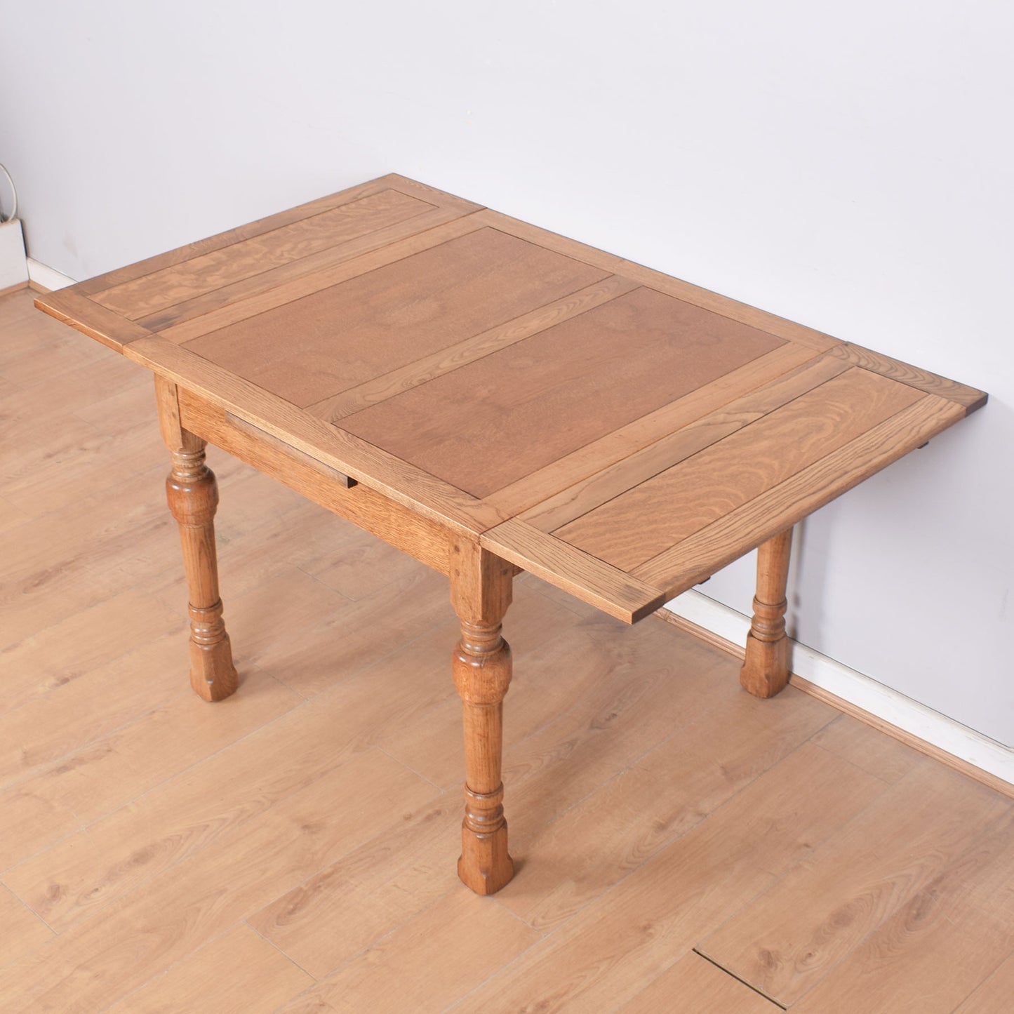 Oak Draw-Leaf Table with Four Chairs