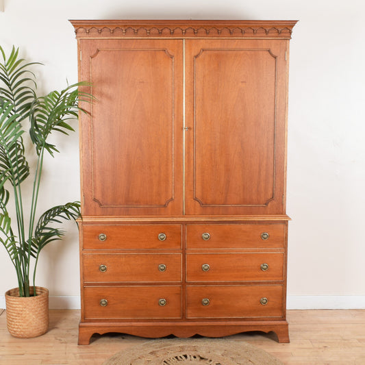 Restored Mahogany Linen Press