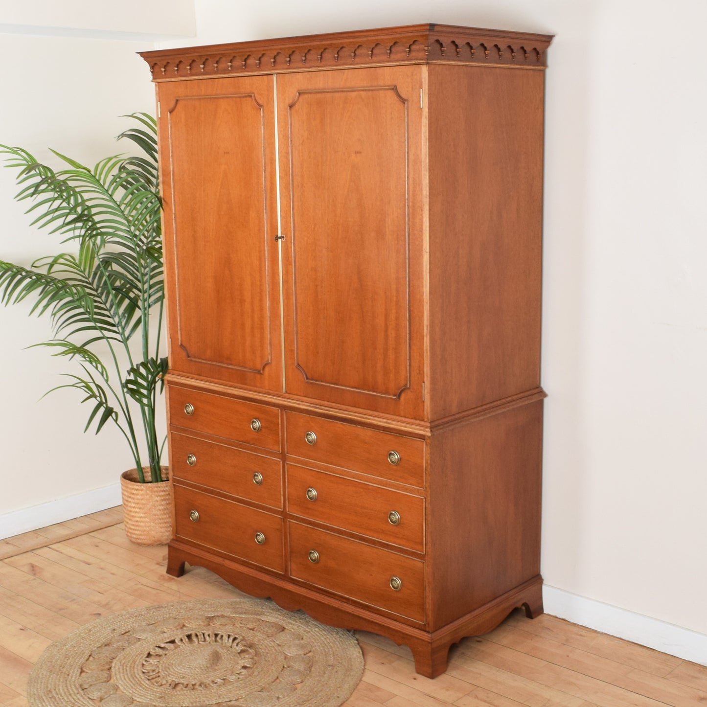 Restored Mahogany Linen Press