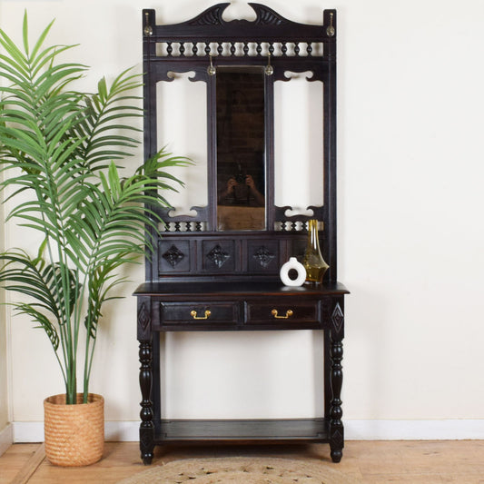 Carved Mirrored Hall Stand