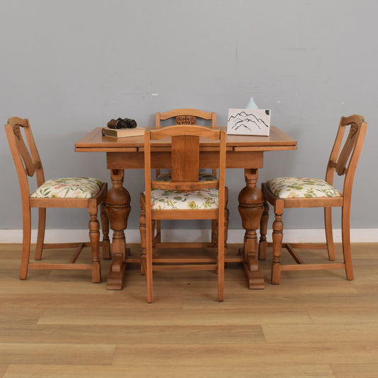 Ercol Draw-Leaf Table and Four Chairs
