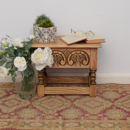 Oak Side Table With Storage