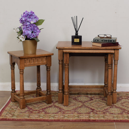 Restored Oak Nest of Tables