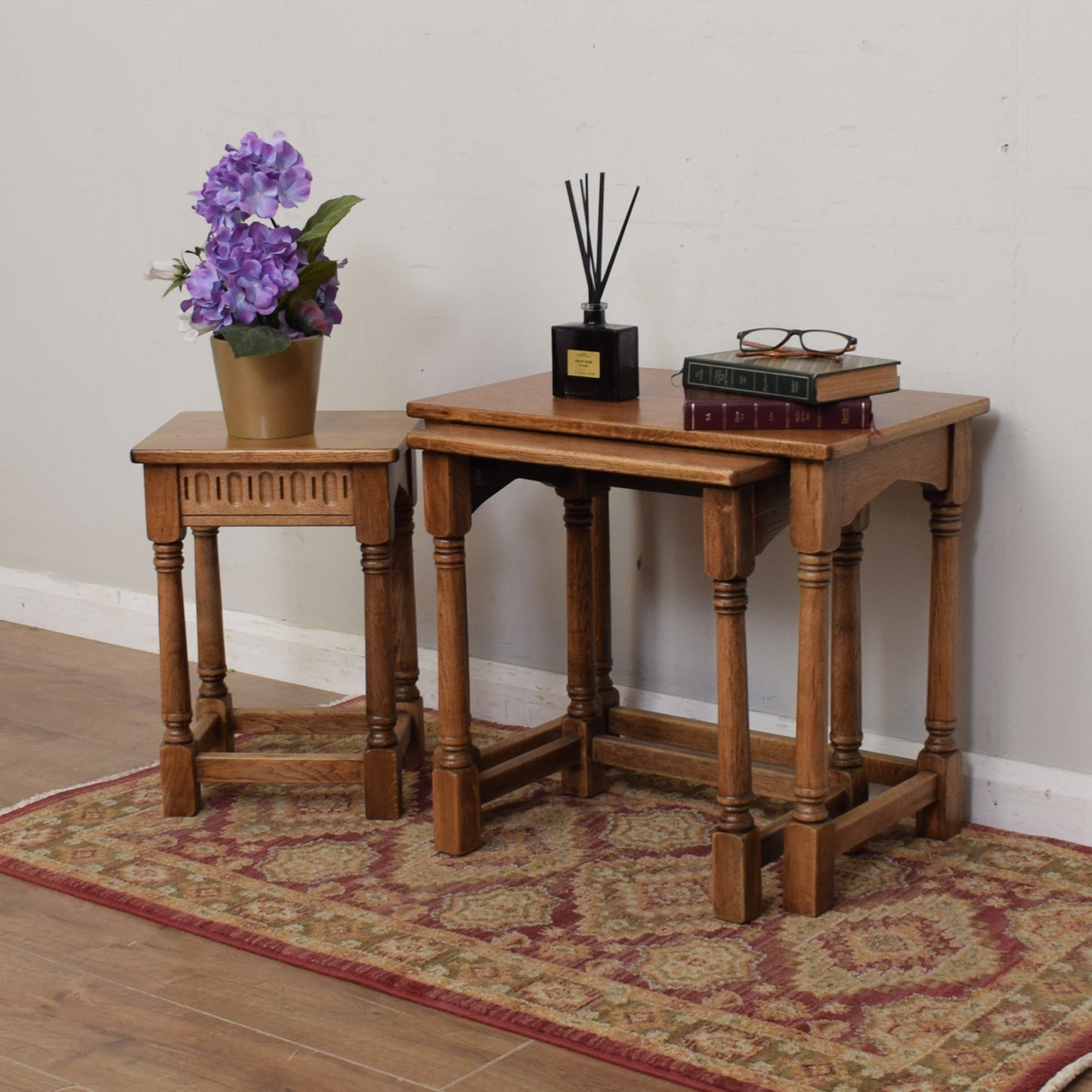 Restored Oak Nest of Tables