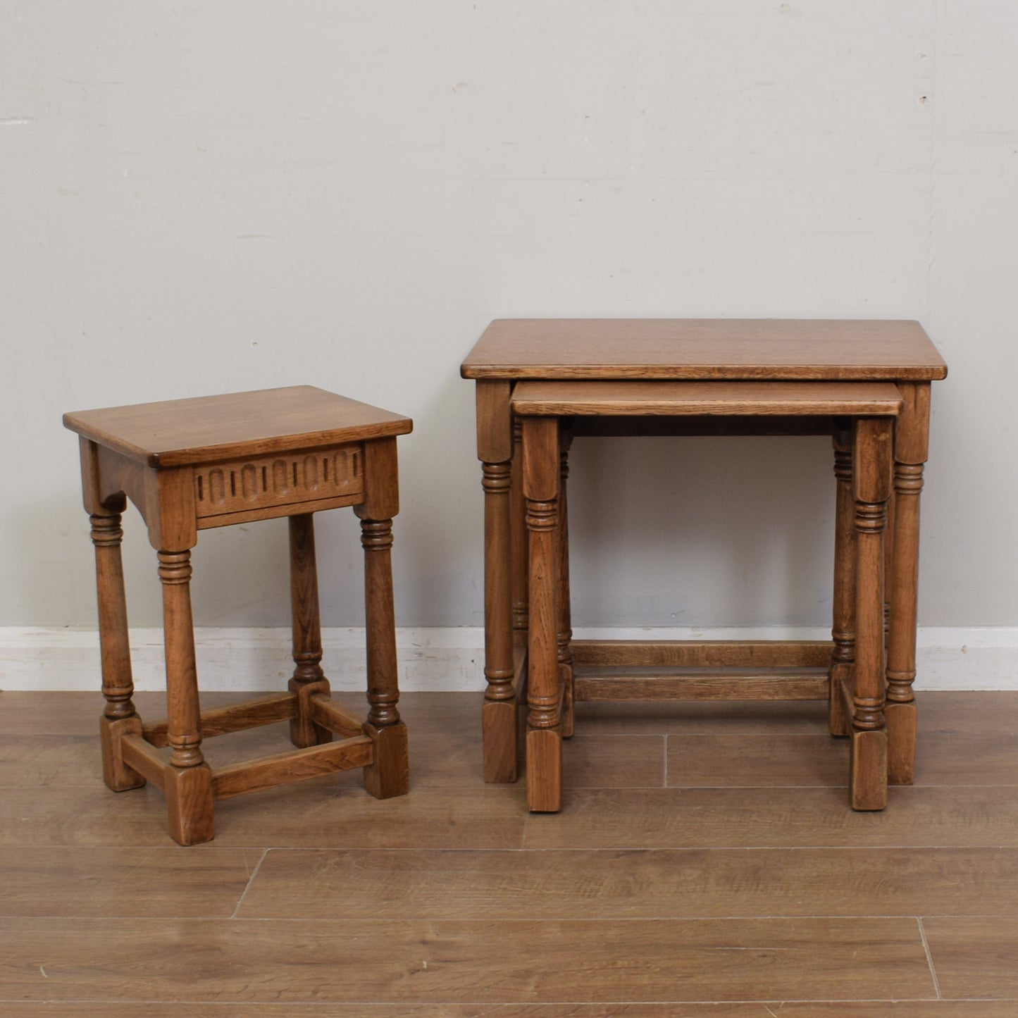 Restored Oak Nest of Tables