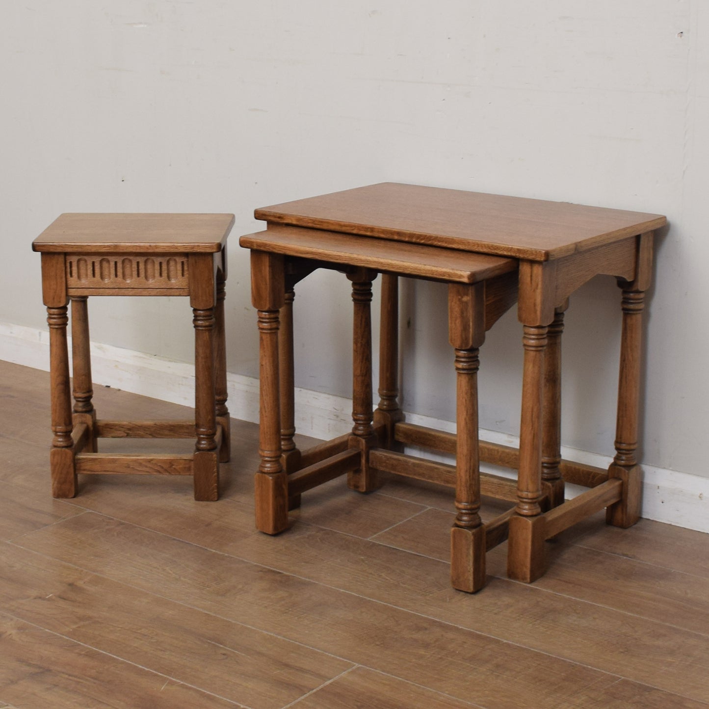 Restored Oak Nest of Tables