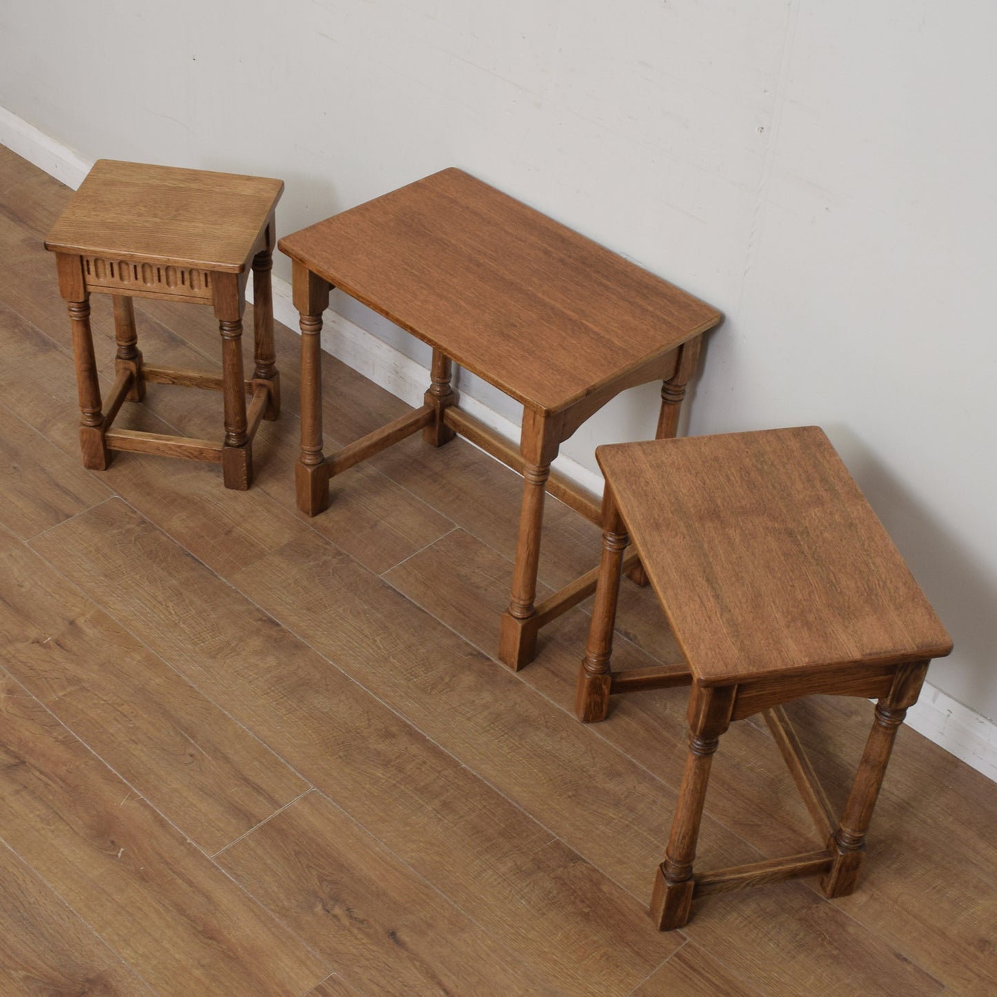 Restored Oak Nest of Tables