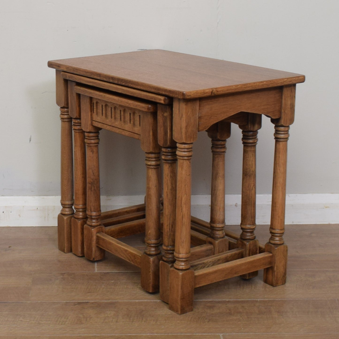 Restored Oak Nest of Tables