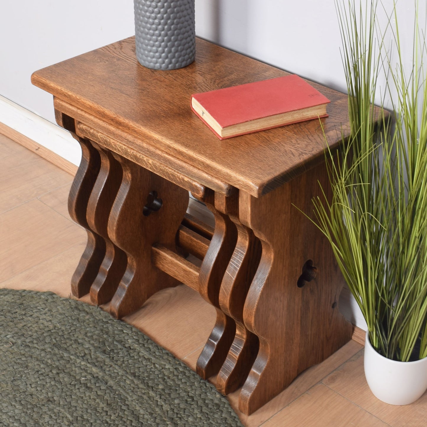 Oak Farmhouse Nest of Three Tables