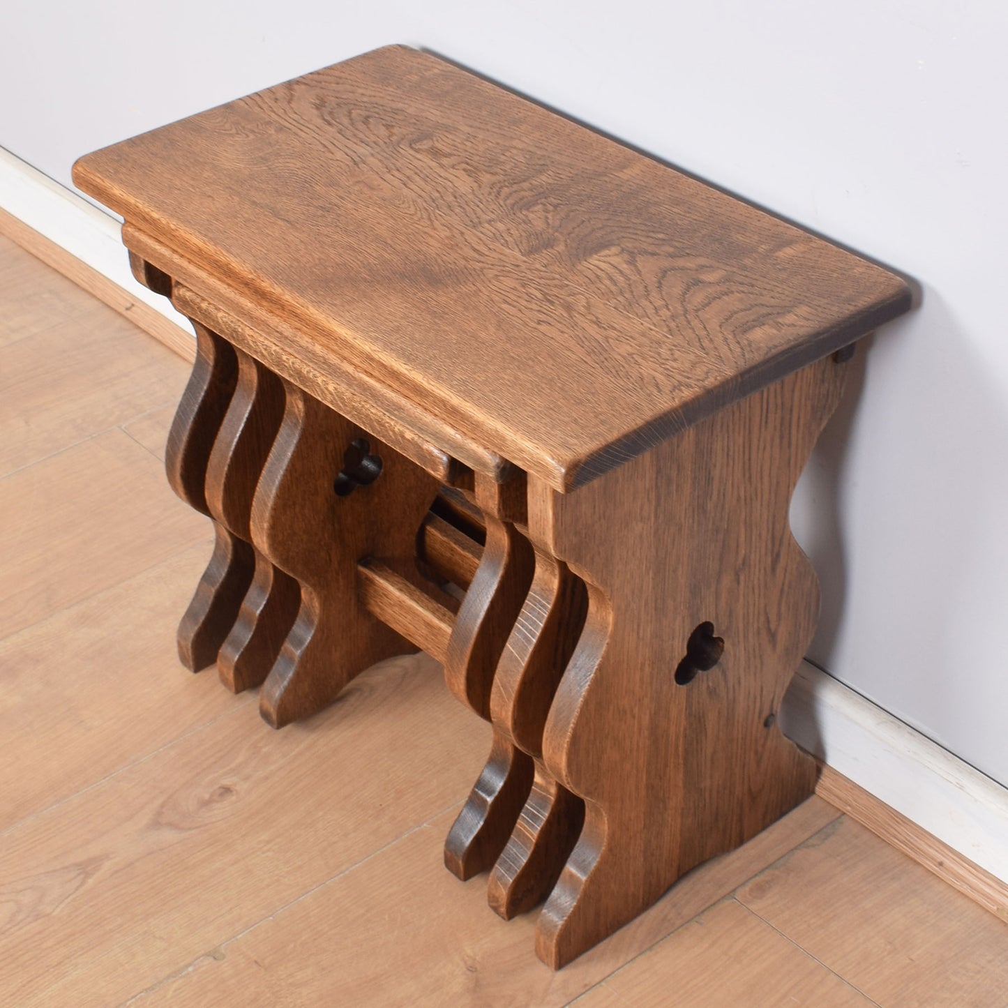 Oak Farmhouse Nest of Three Tables