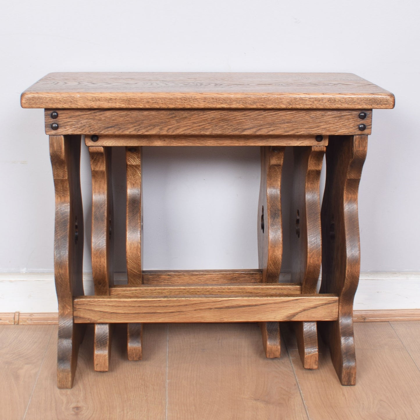 Oak Farmhouse Nest of Three Tables