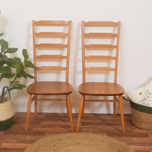 Pair of Ercol Ladder Back Chairs