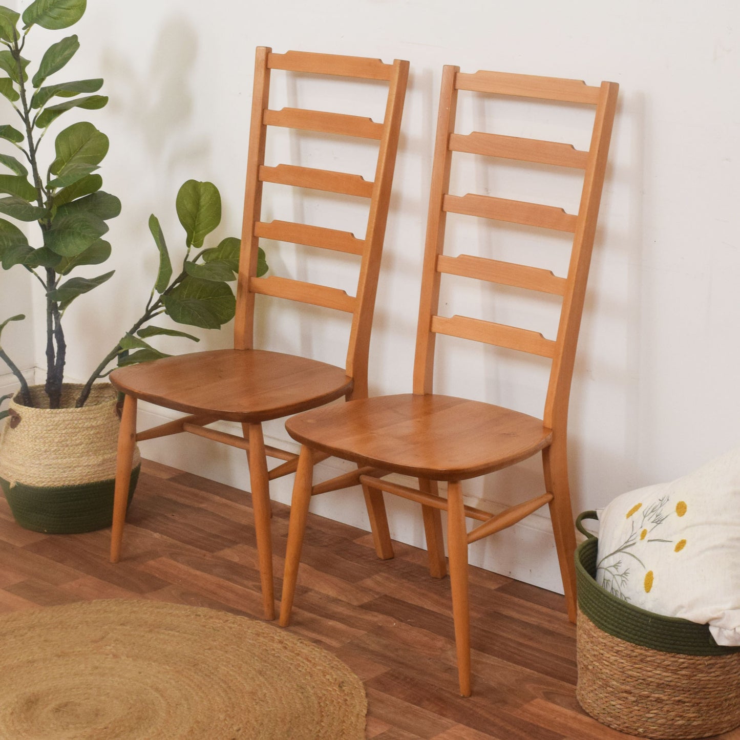 Pair of Ercol Ladder Back Chairs