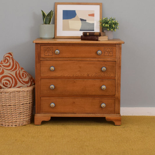 Small Restored Oak Chest of Drawers