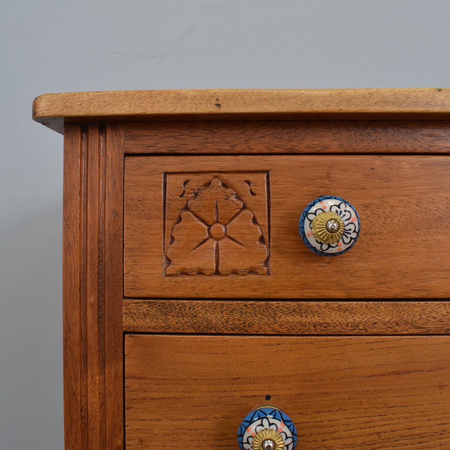 Small Restored Oak Chest of Drawers