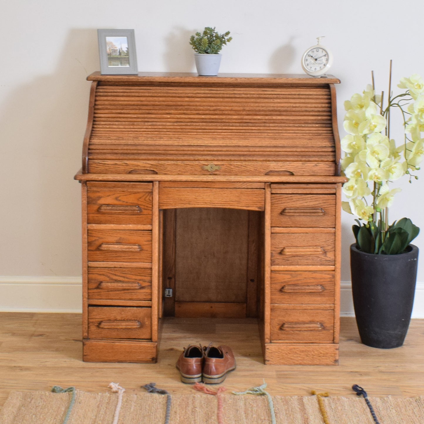 Oak Roll Top Desk