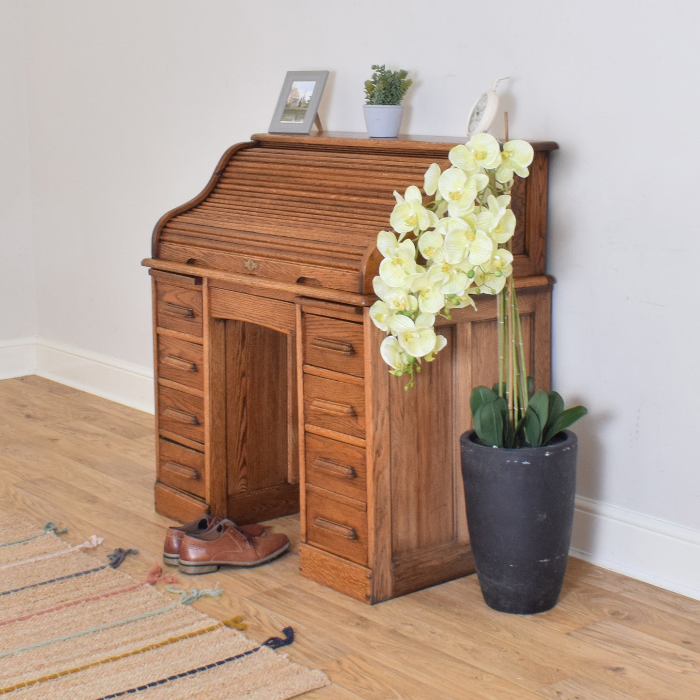 Oak Roll Top Desk