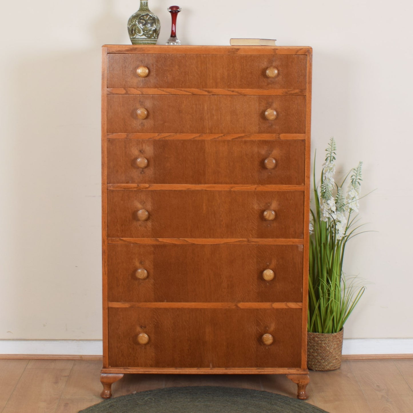 Tall Oak Chest Of Drawers