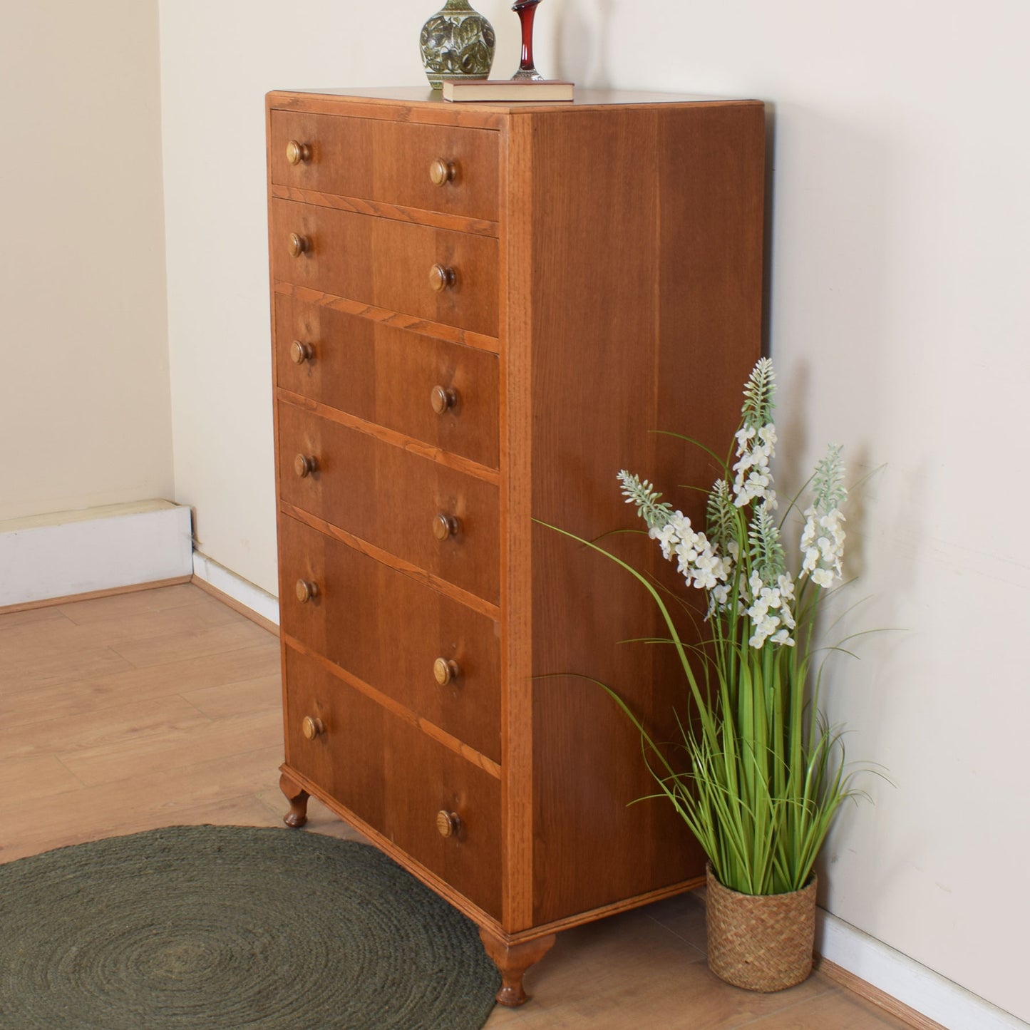 Tall Oak Chest Of Drawers