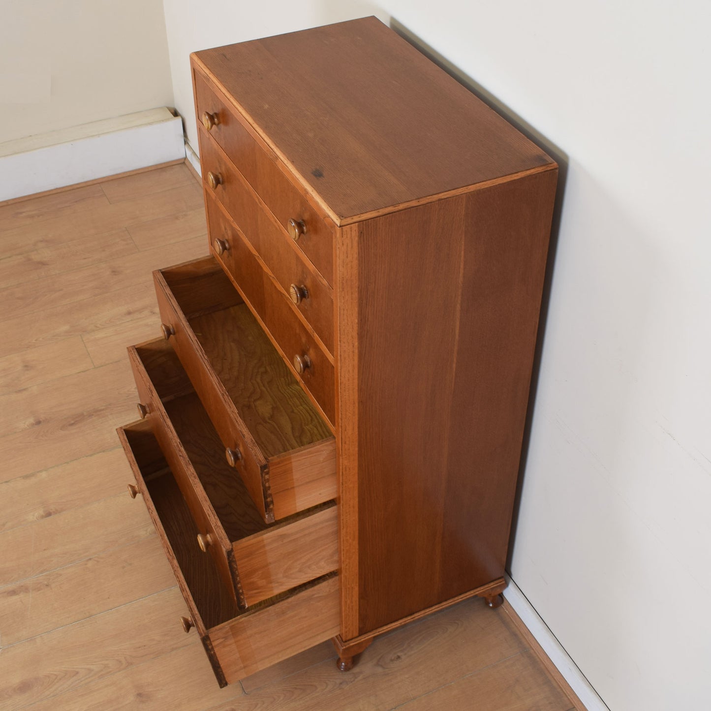 Tall Oak Chest Of Drawers