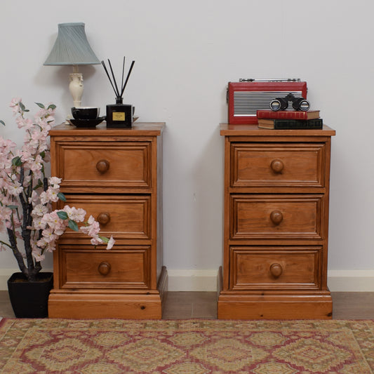 Pair Of Pine Bedsides