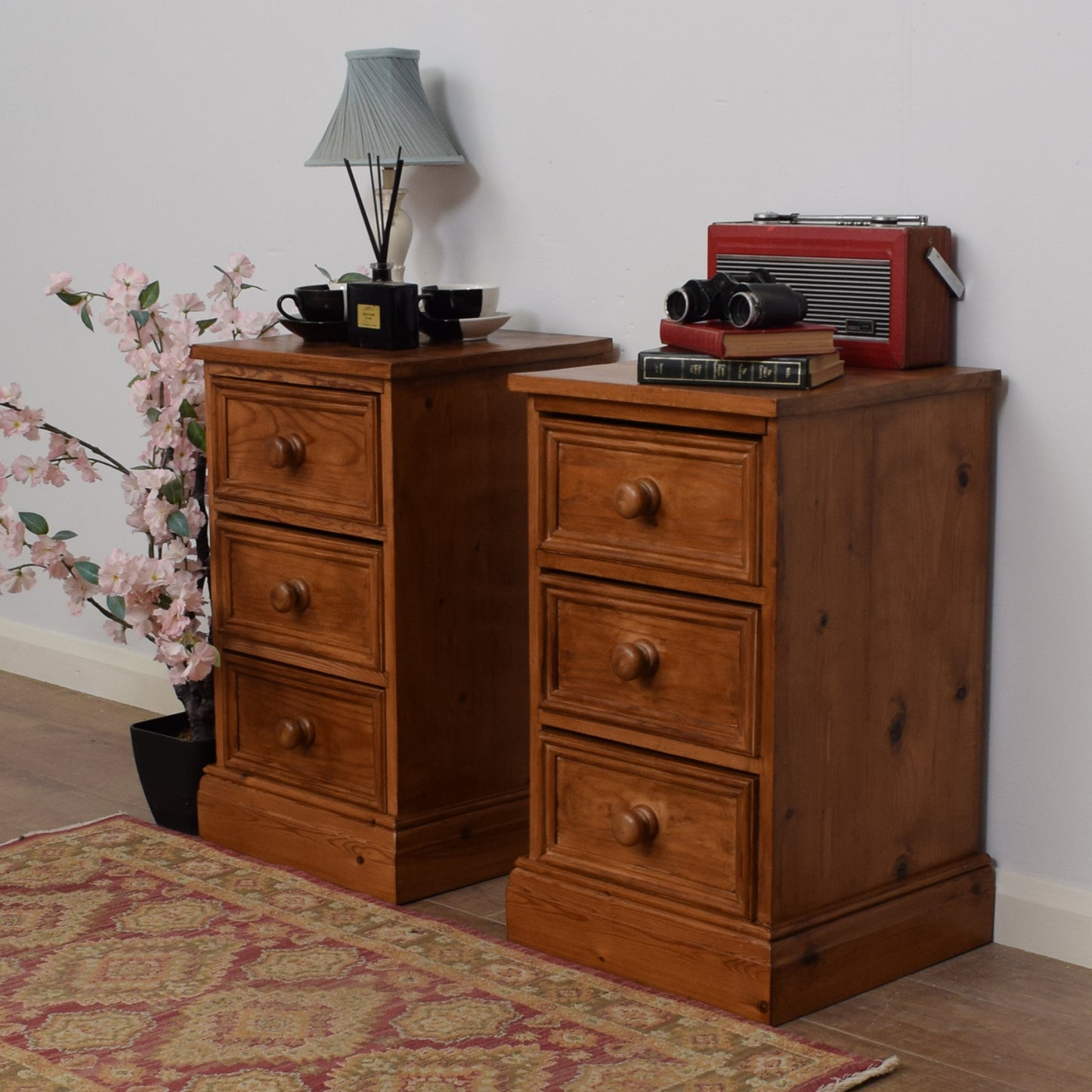 Pair Of Pine Bedsides