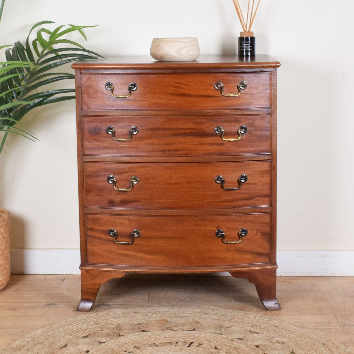 Restored Bow Fronted Chest of Drawers