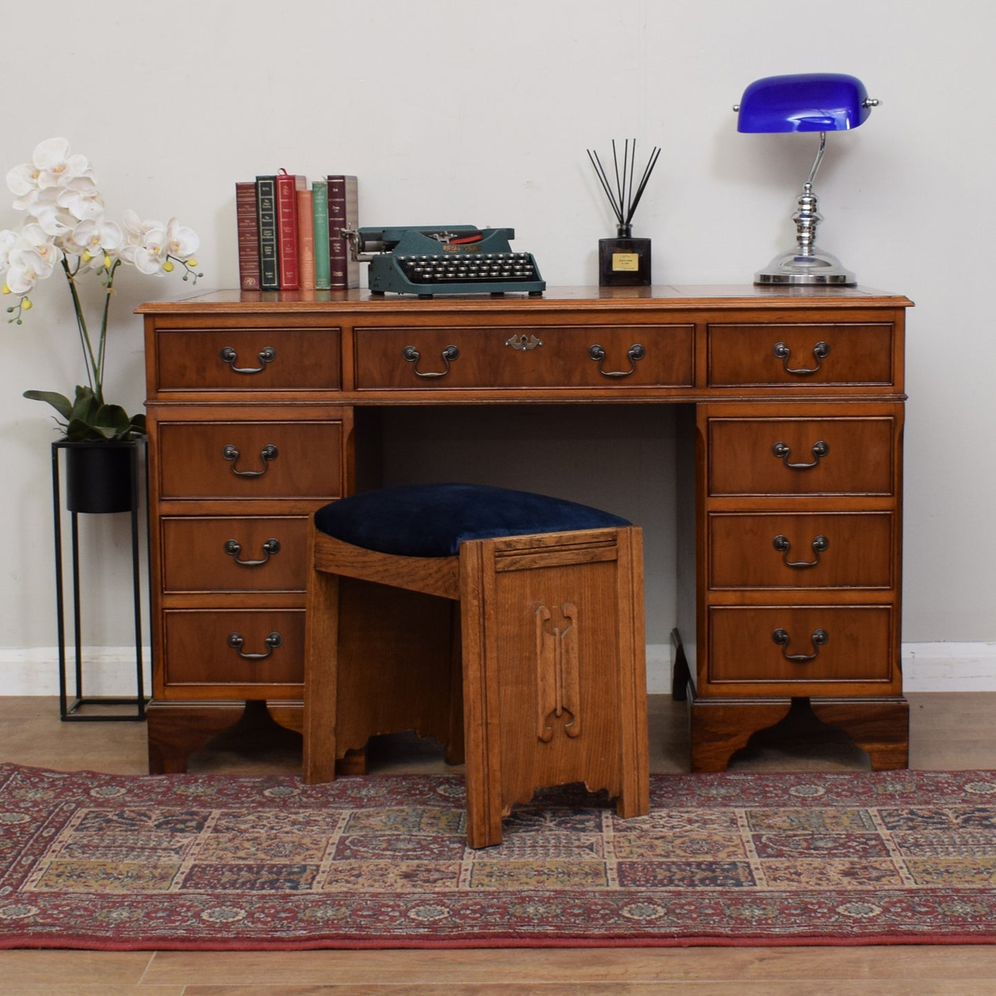 Vintage Leather Top Desk