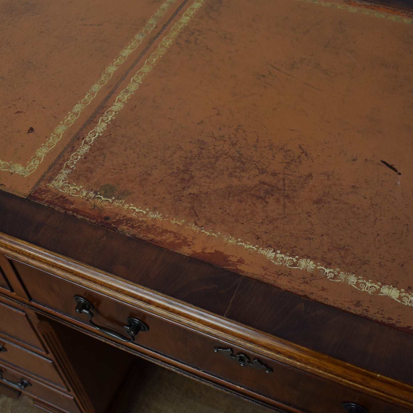 Vintage Leather Top Desk