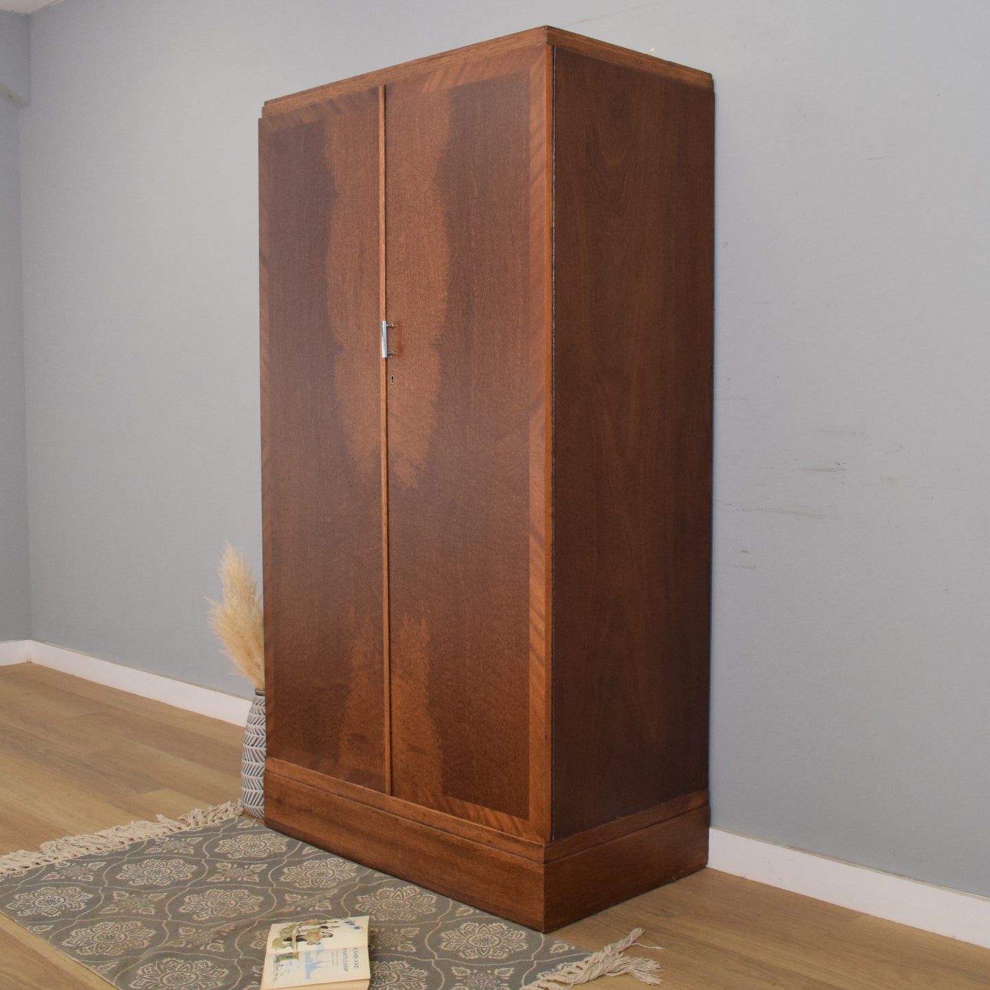 Restored Walnut Veneer Wardrobe