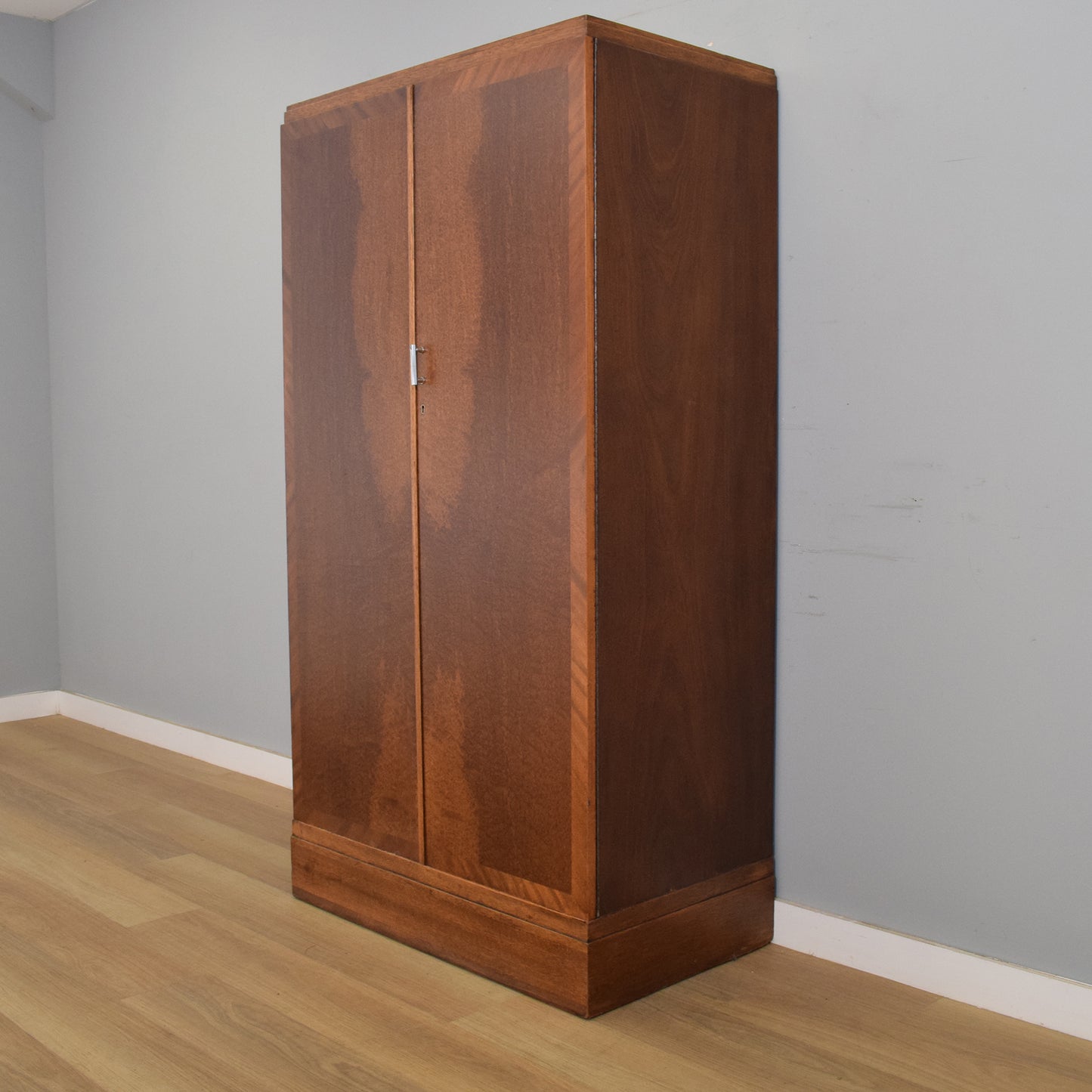 Restored Walnut Veneer Wardrobe