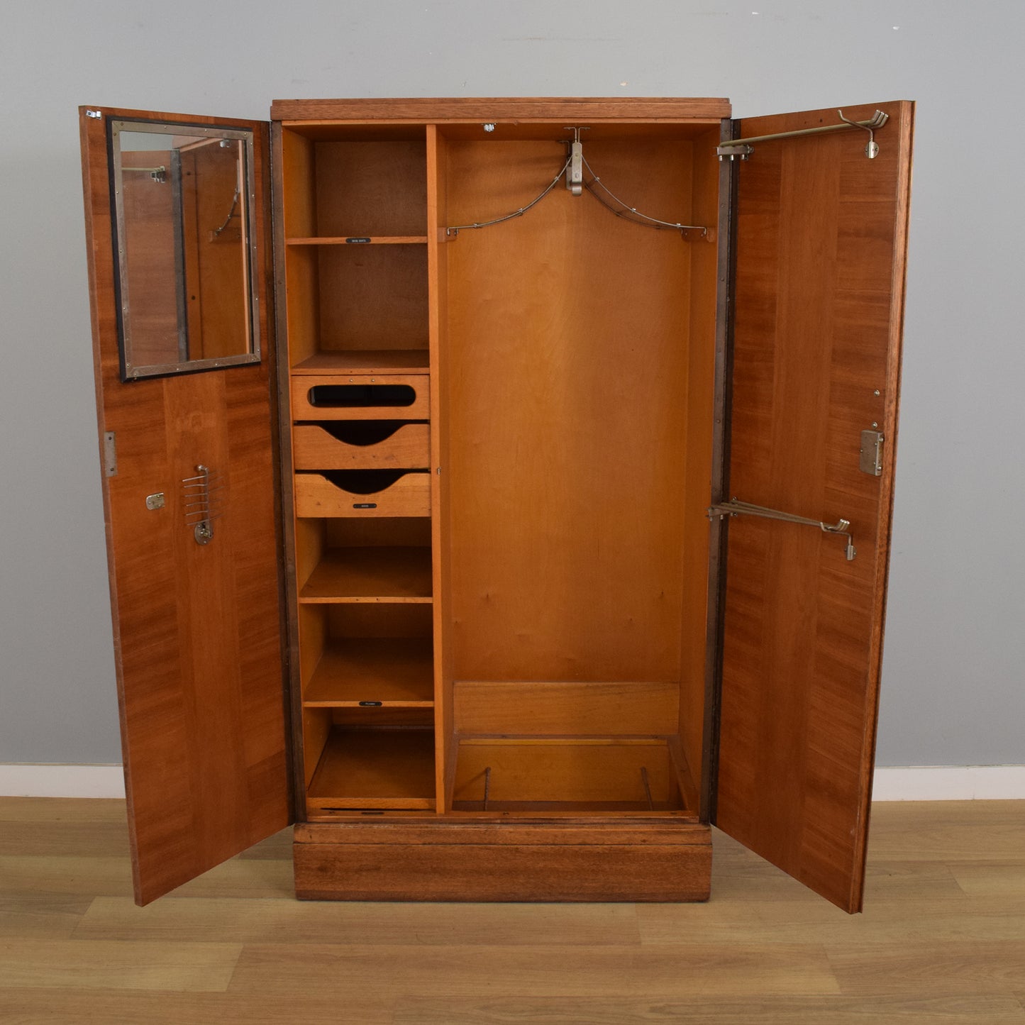 Restored Walnut Veneer Wardrobe