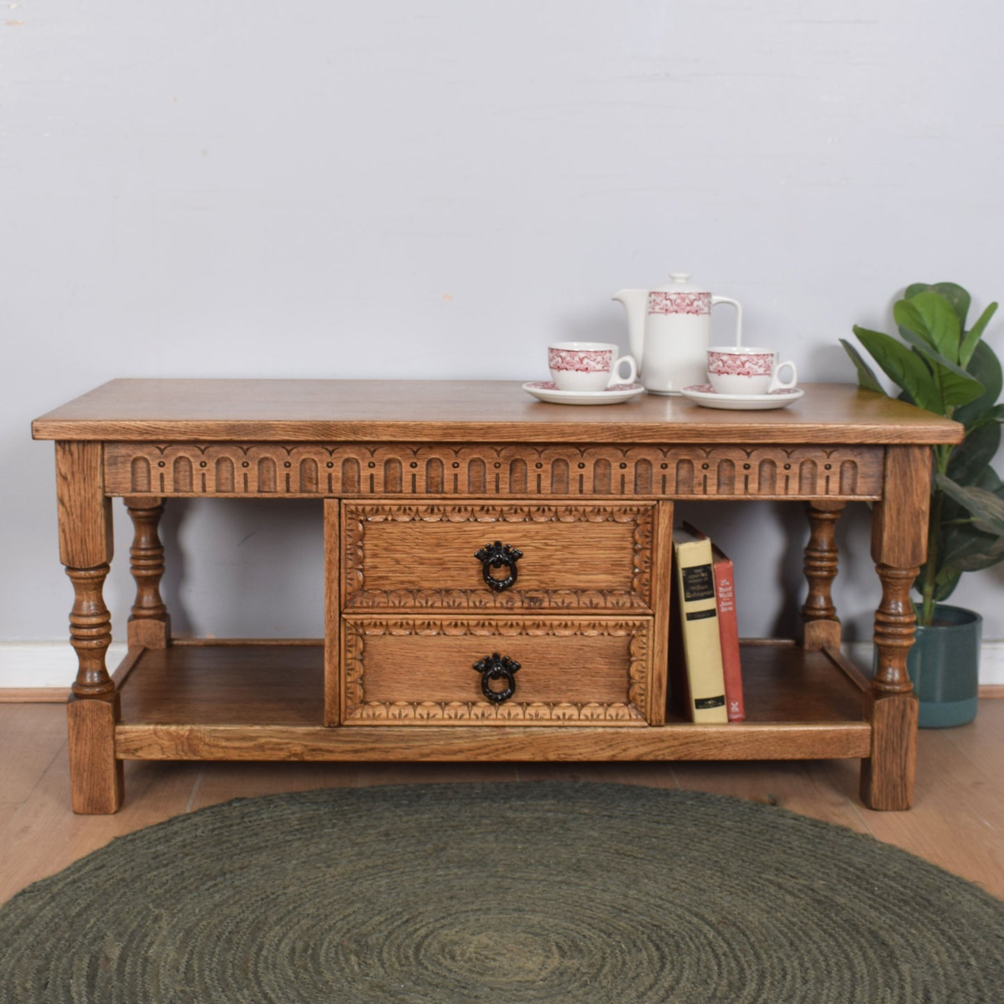 Oak Two-Drawer Coffee Table