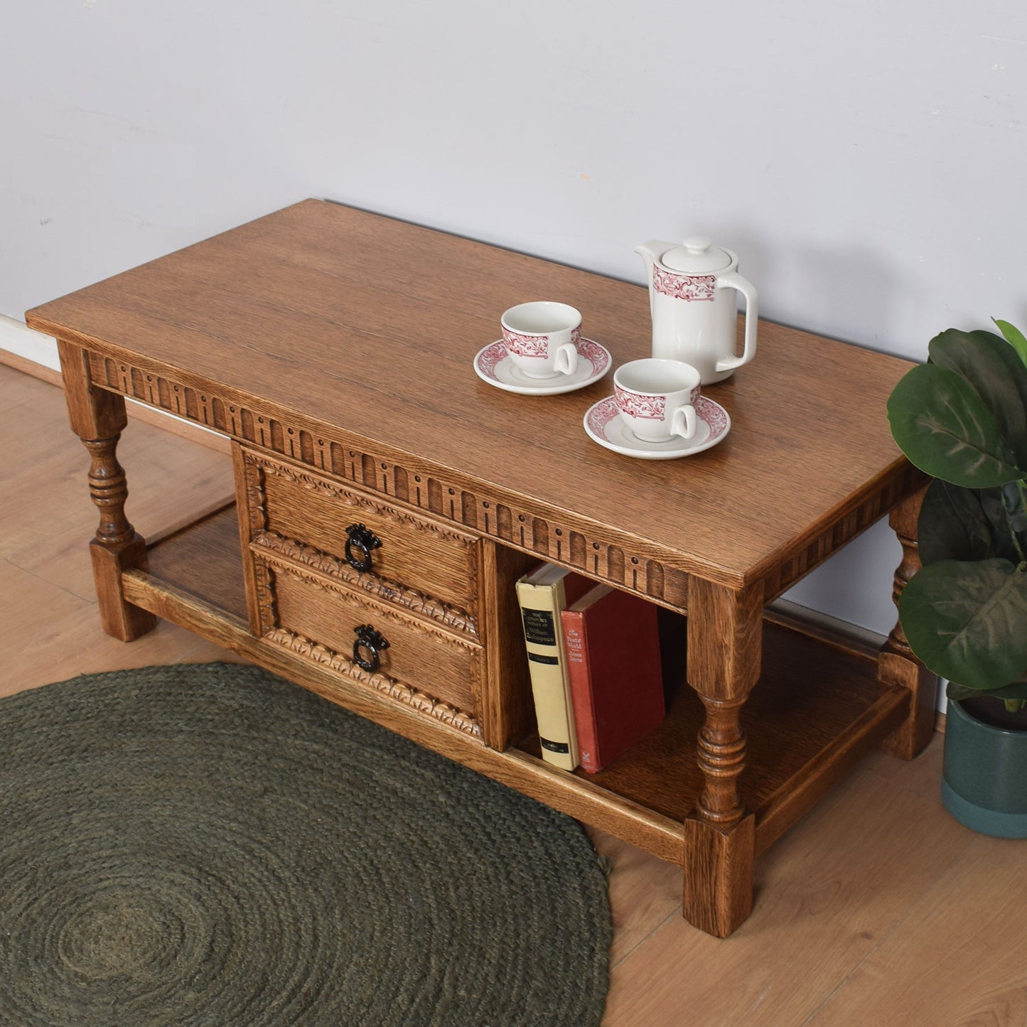 Oak Two-Drawer Coffee Table