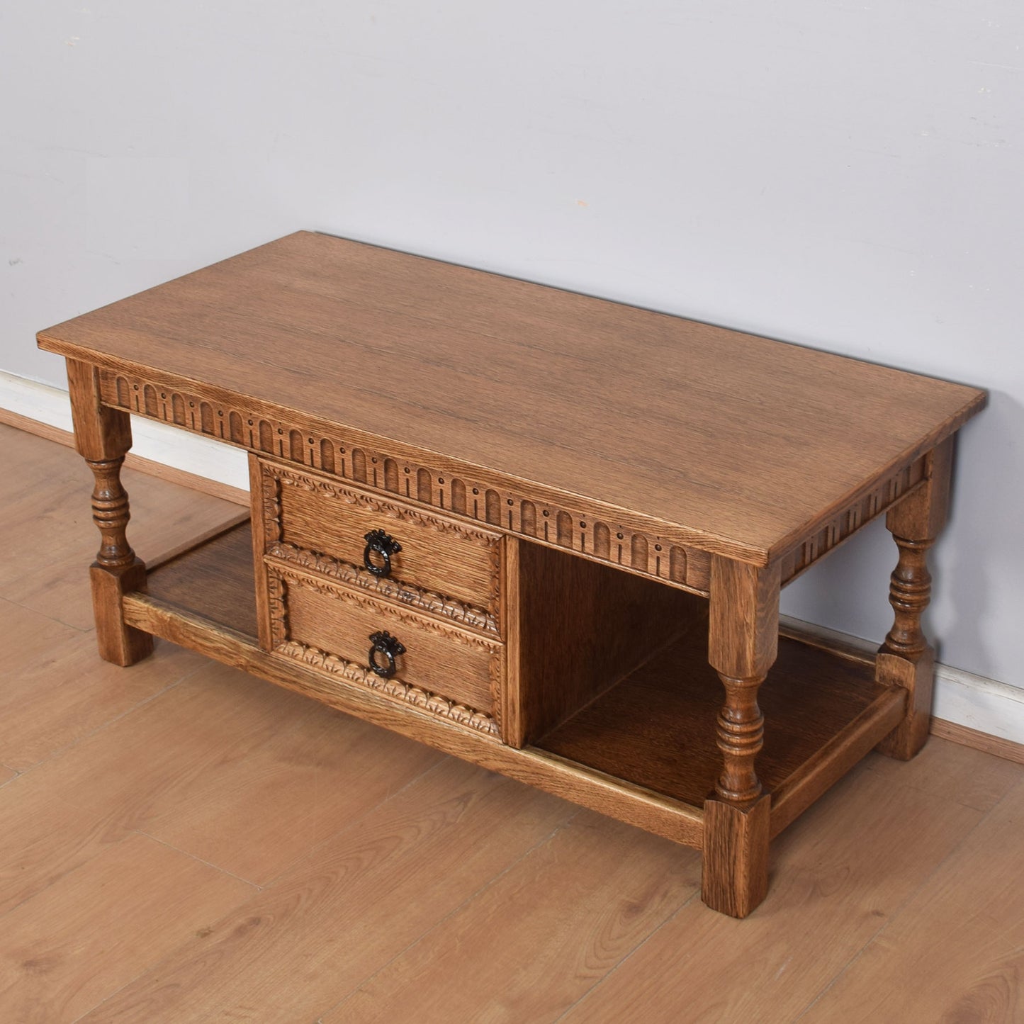 Oak Two-Drawer Coffee Table