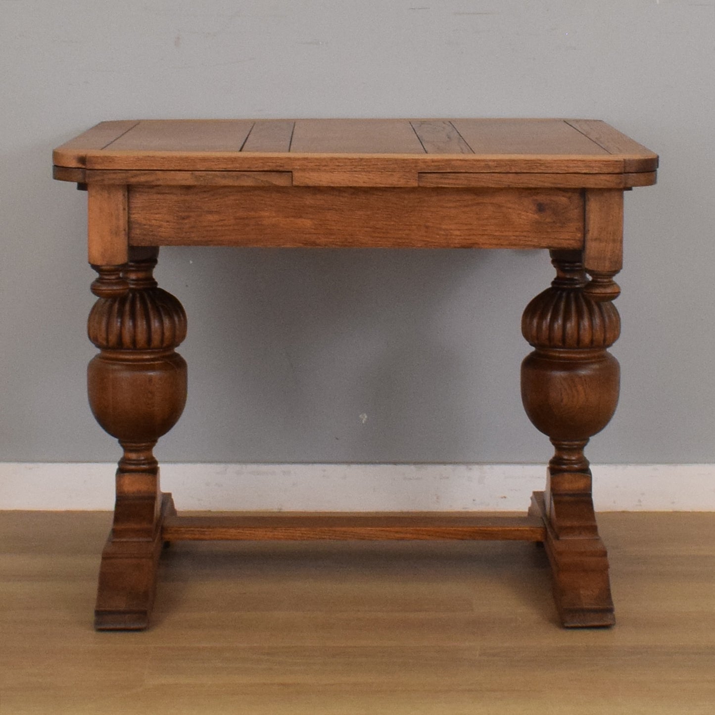 Oak Draw-Leaf Table and Four Chairs