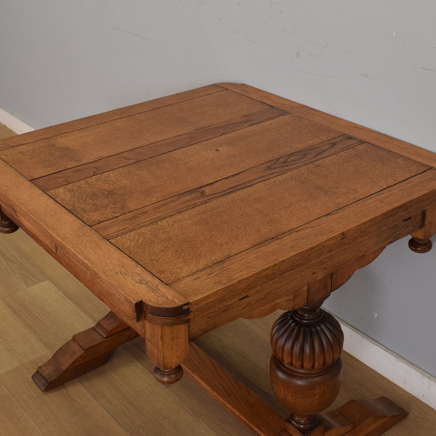 Oak Draw-Leaf Table and Four Chairs