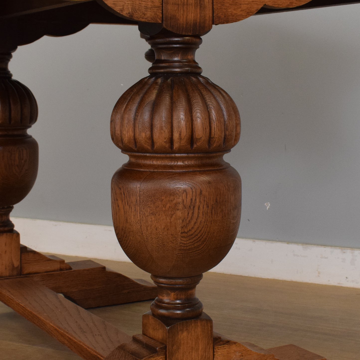 Oak Draw-Leaf Table and Four Chairs
