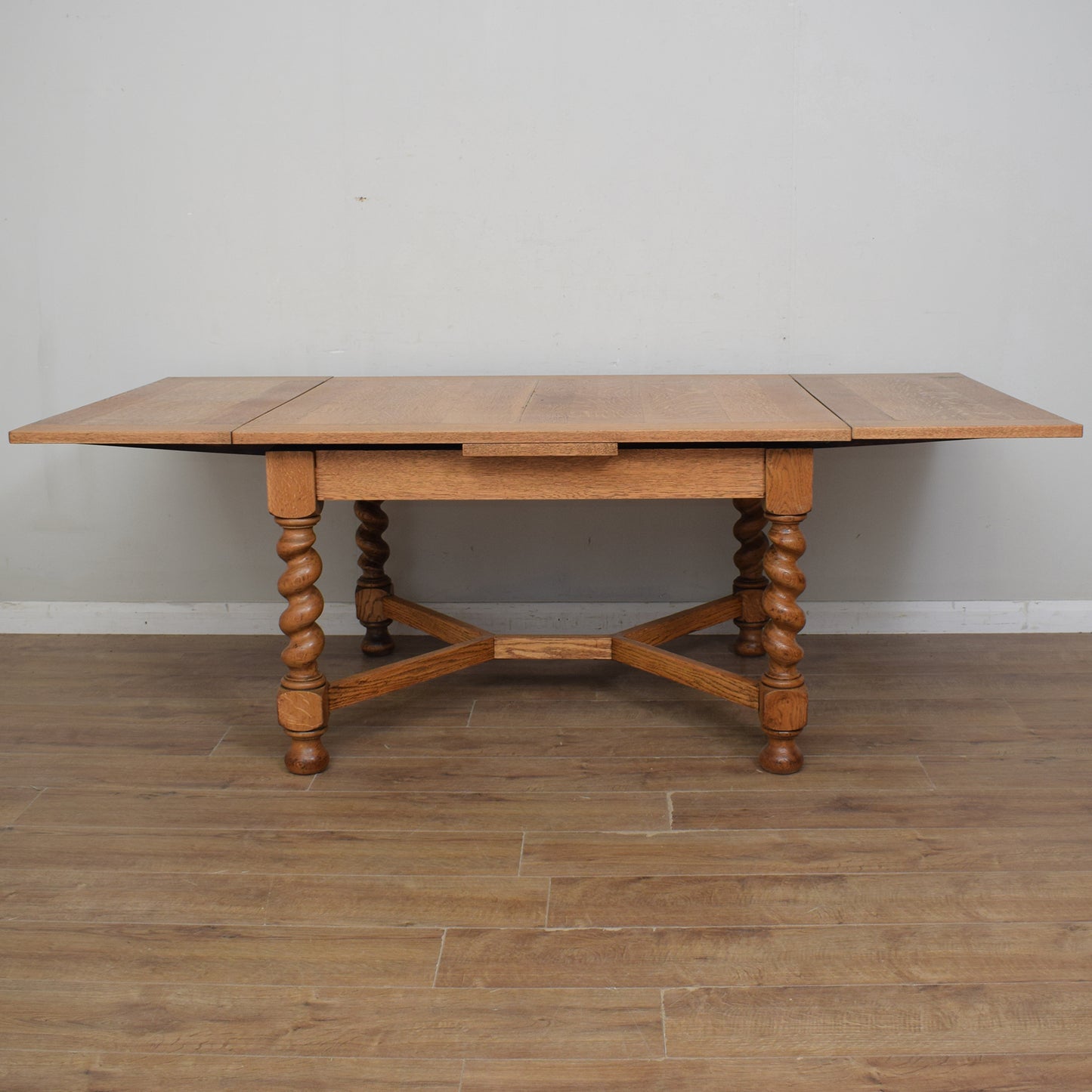 Barley-Twist Draw Leaf Table & 4 Chairs