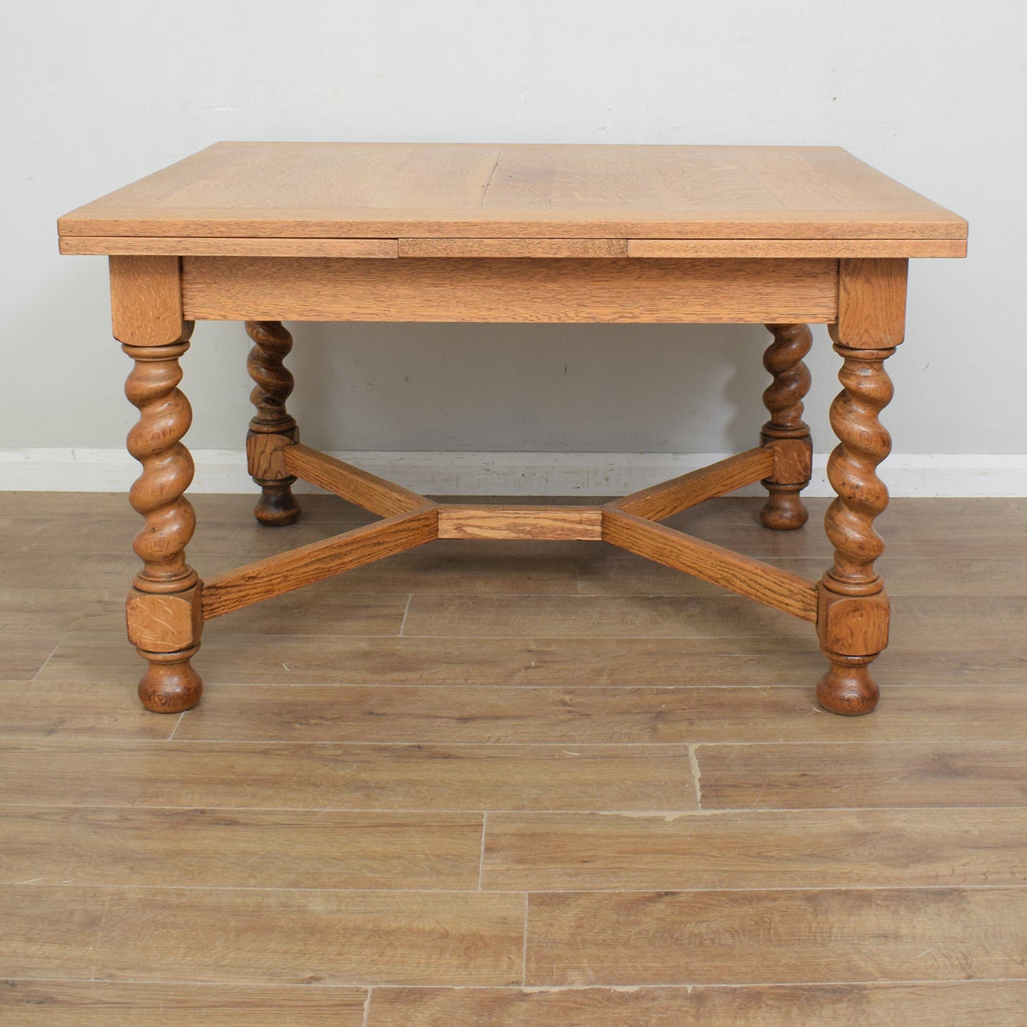 Barley-Twist Draw Leaf Table & 4 Chairs