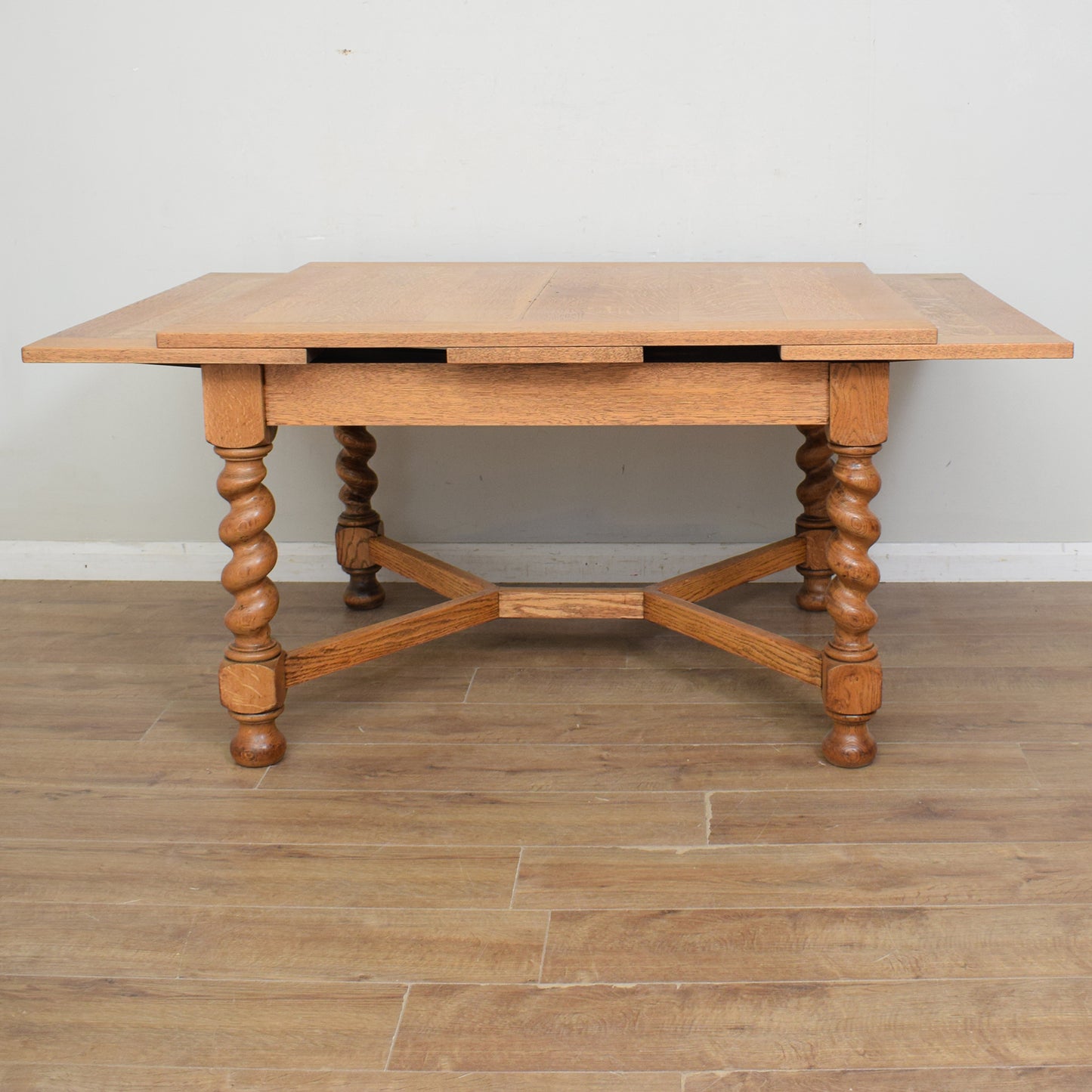 Barley-Twist Draw Leaf Table & 4 Chairs