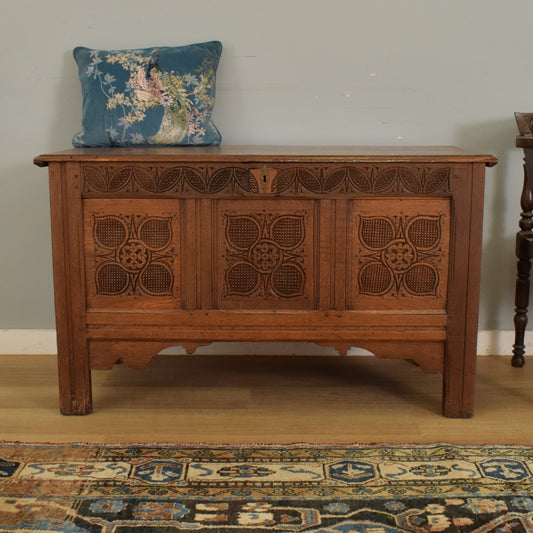 Large Carved  Blanket Box