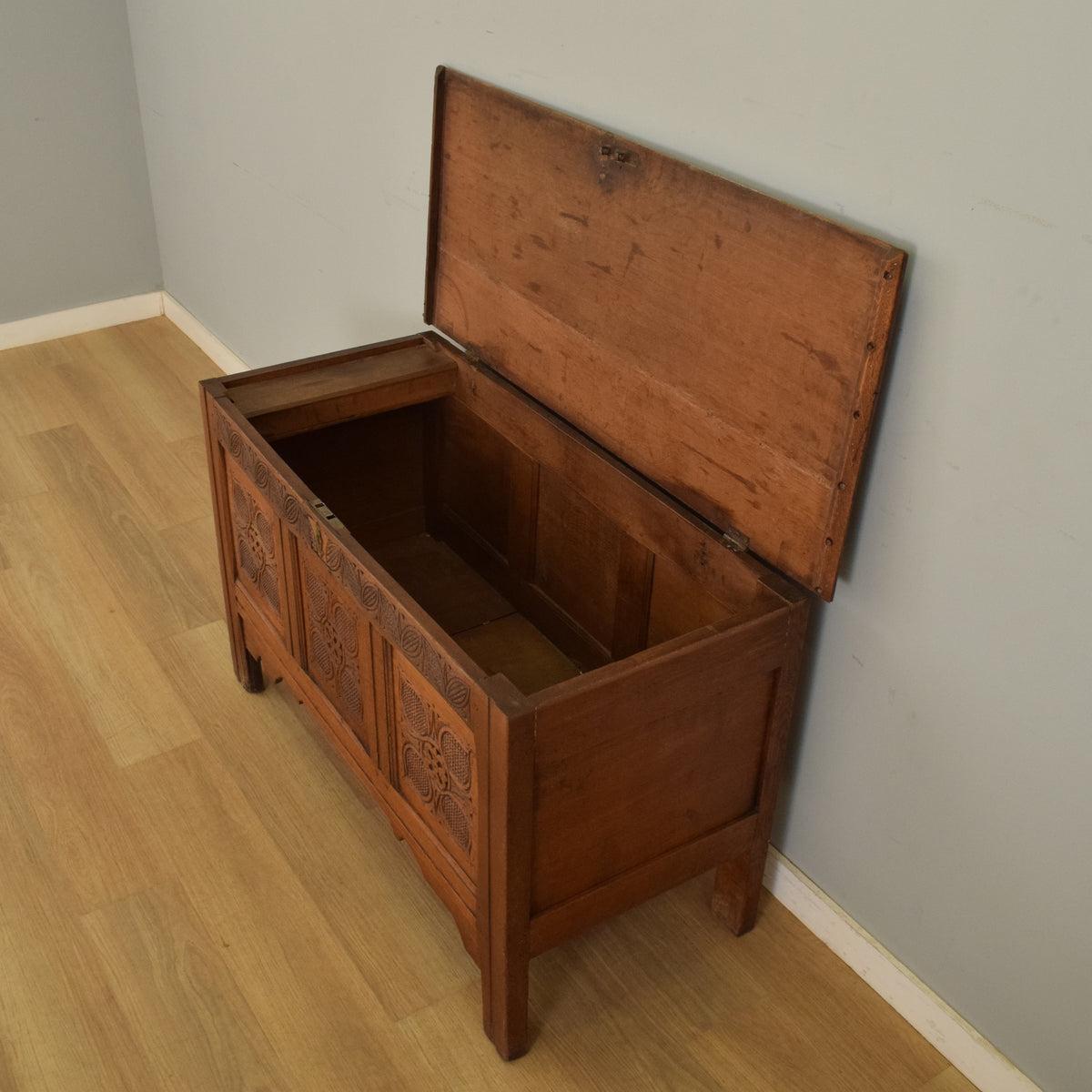 Large Carved  Blanket Box