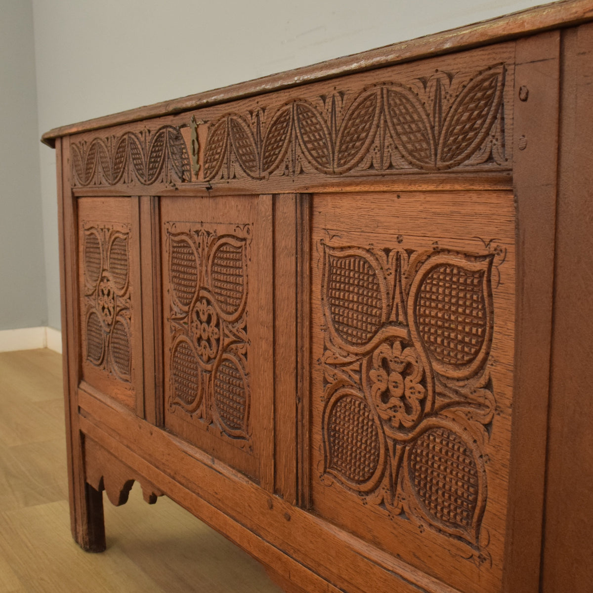 Large Carved  Blanket Box