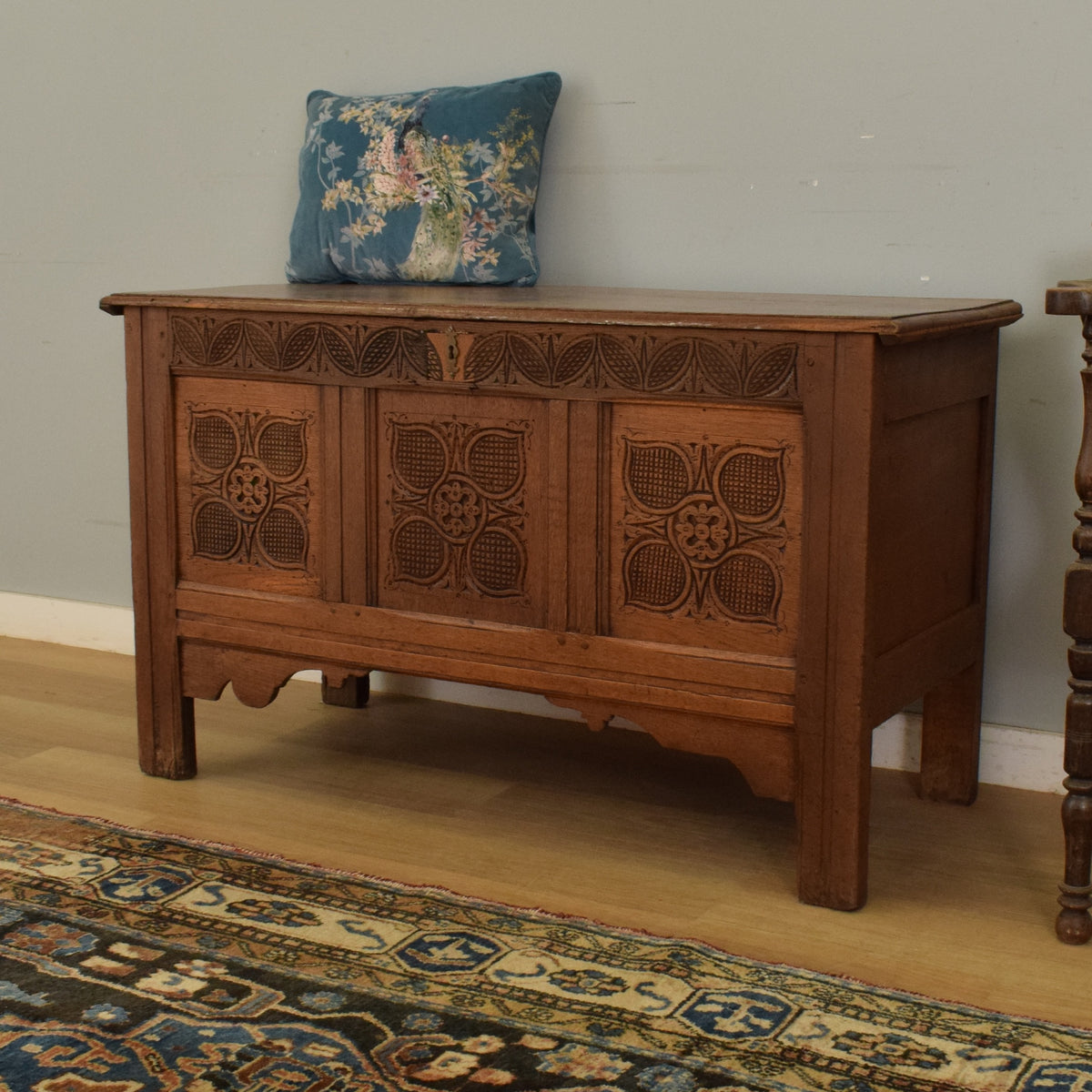 Large Carved  Blanket Box