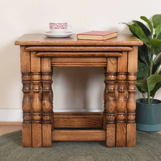 Oak Nest of Three Tables