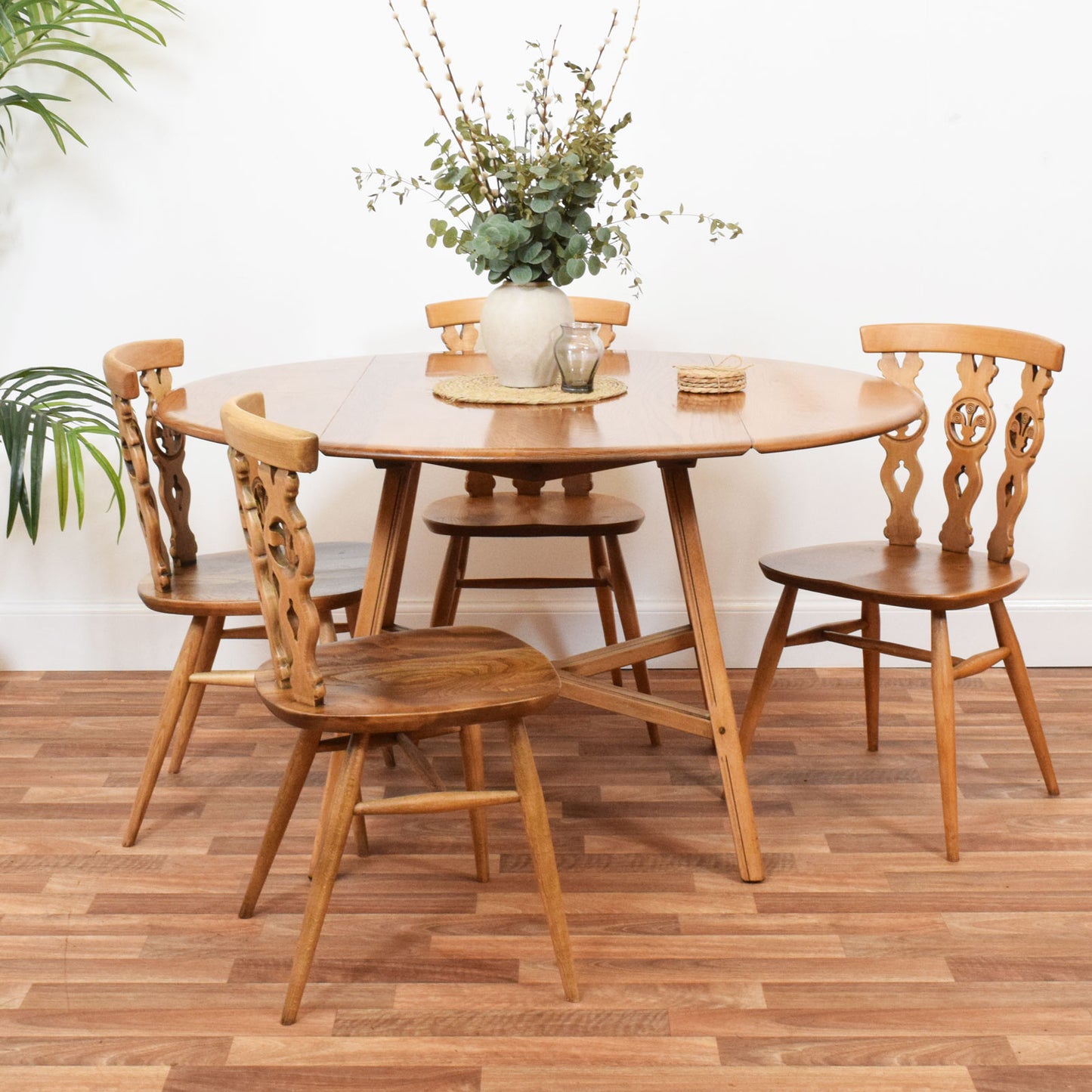 Ercol Drop Leaf Table and Four Chairs