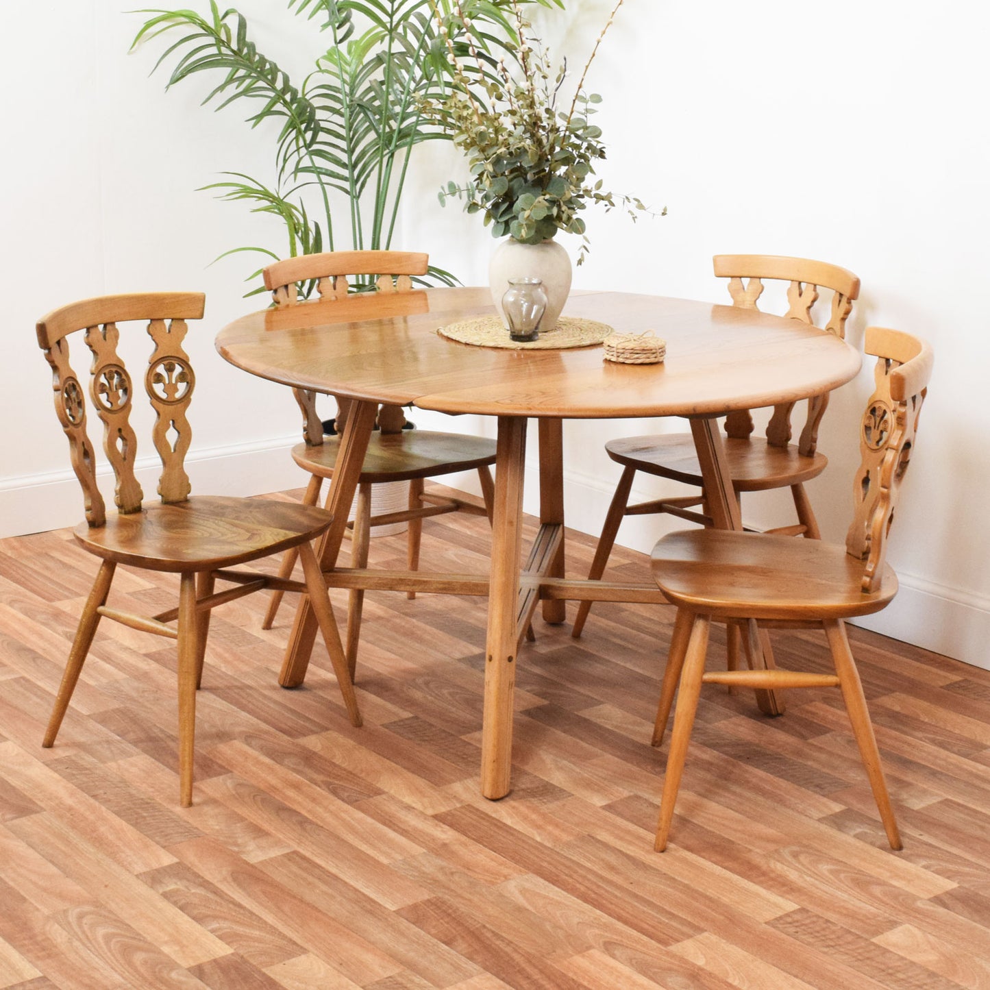 Ercol Drop Leaf Table and Four Chairs
