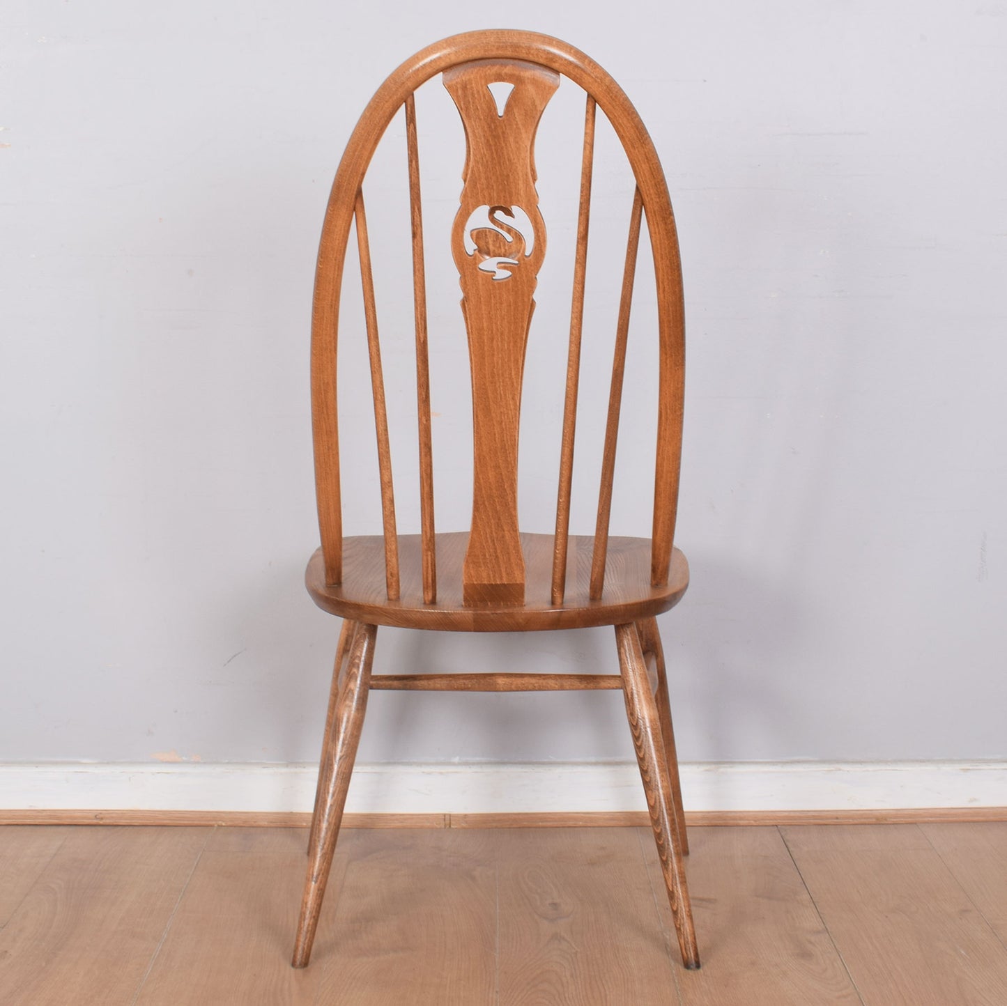 Ercol Dining Table with Six Swan-Back Chairs